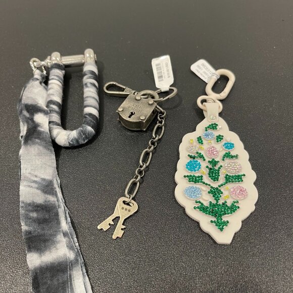 Free People Bag Charms/Key Chains - Three Pieces All NWT (JB1328) - Picture 1 of 6